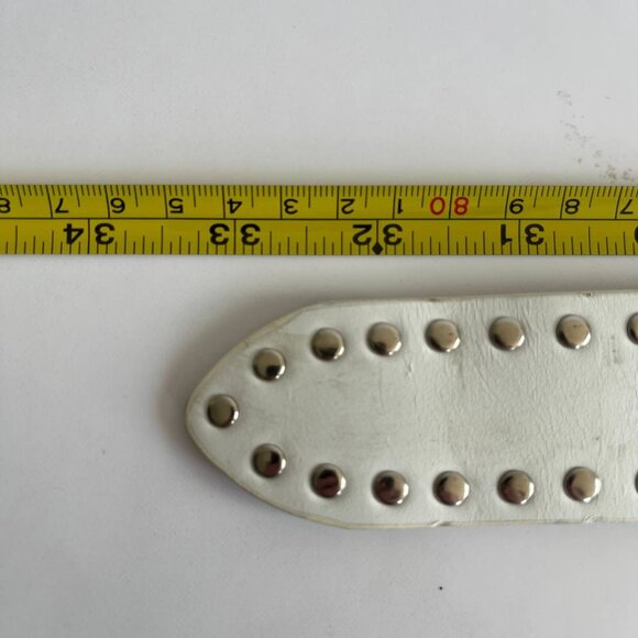 Lady Stetson White Leather Western Belt with Studs & Ornate Buckle size S - Picture 11 of 11